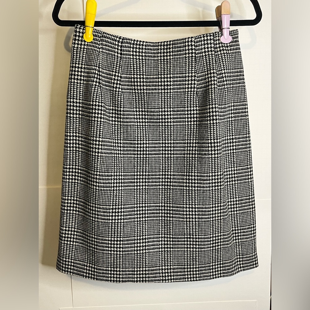 Savannah Petite (VTG 10P) Waist 29 Houndstooth Wool Blend Pencil Skirt